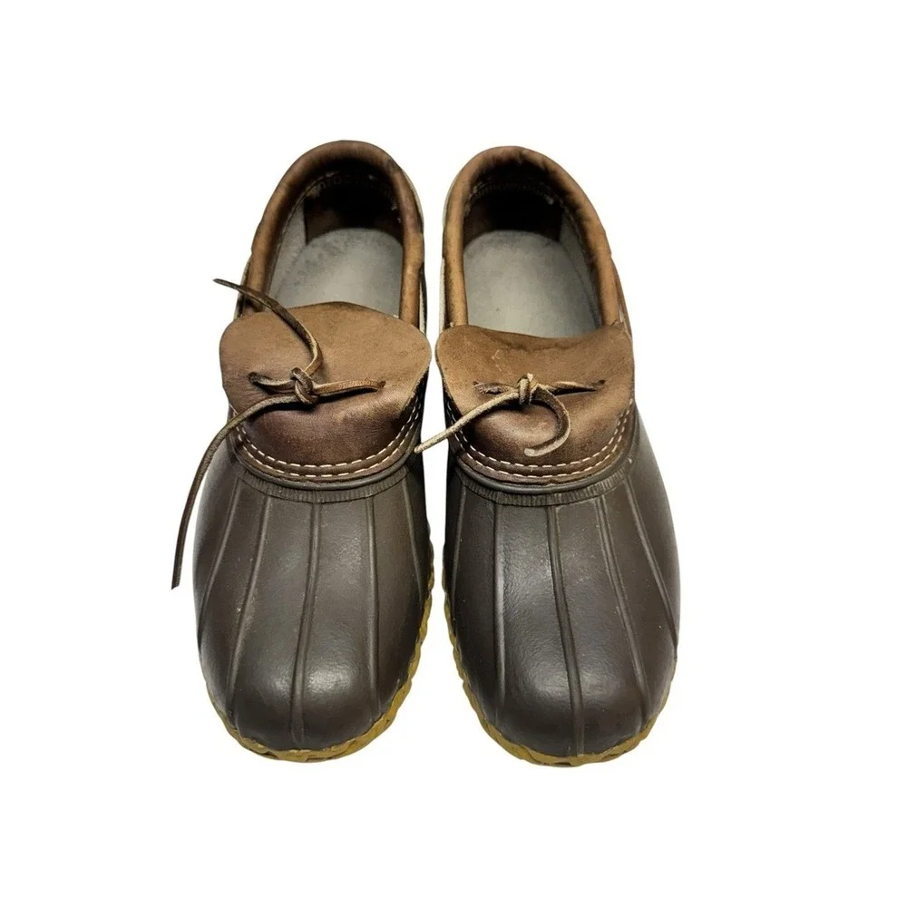 Vintage LL Bean Duck Boots Size 7 Rubber Waterproof Leather Outdoors Low Top